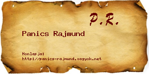 Panics Rajmund névjegykártya